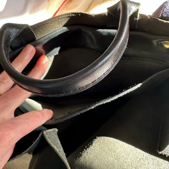 Clare V. Navy Tote Bag with Red and Navy Straps - Picture 7 of 9